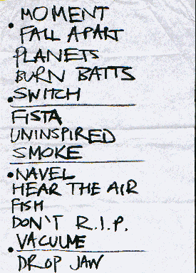 the mohos' setlist. wow!